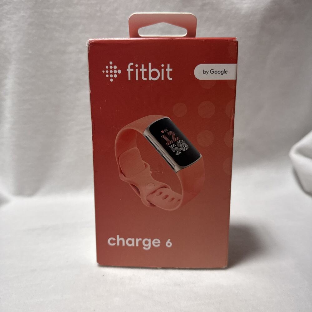 Fitbit Charge 6 Fitness Tracker with Heart Rate Monitor One Size Gold/Coral NOB